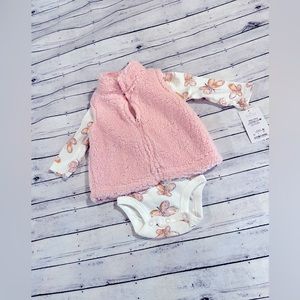 Carters Baby Girl Onesie With Vest Set NWT